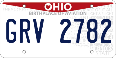 OH license plate GRV2782