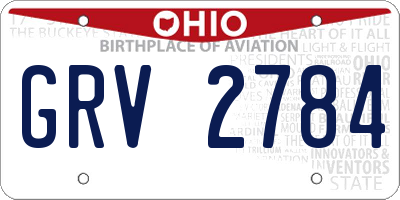 OH license plate GRV2784