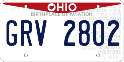 OH license plate GRV2802