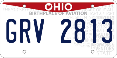 OH license plate GRV2813