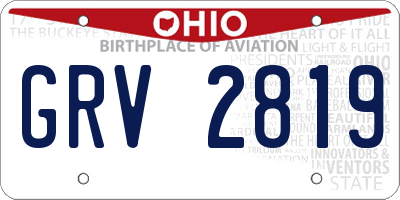 OH license plate GRV2819