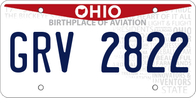 OH license plate GRV2822