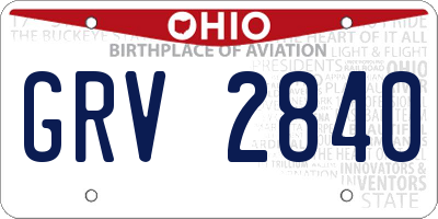 OH license plate GRV2840