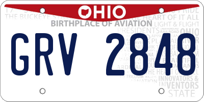 OH license plate GRV2848