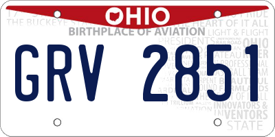 OH license plate GRV2851