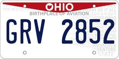 OH license plate GRV2852