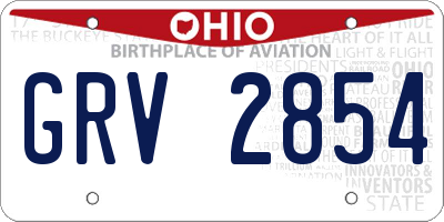 OH license plate GRV2854