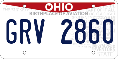 OH license plate GRV2860