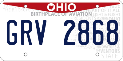 OH license plate GRV2868