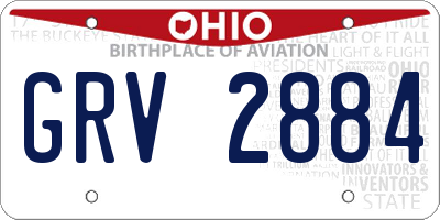 OH license plate GRV2884