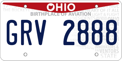 OH license plate GRV2888
