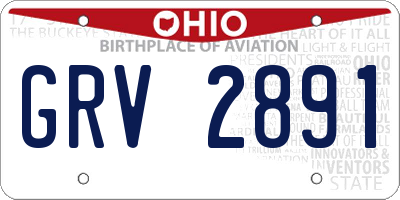 OH license plate GRV2891