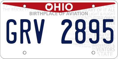 OH license plate GRV2895