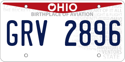 OH license plate GRV2896