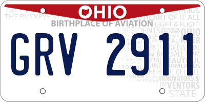 OH license plate GRV2911