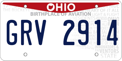 OH license plate GRV2914