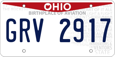 OH license plate GRV2917