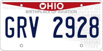 OH license plate GRV2928