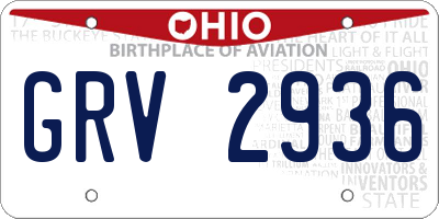 OH license plate GRV2936