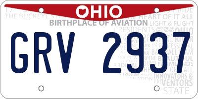 OH license plate GRV2937