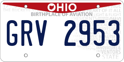 OH license plate GRV2953