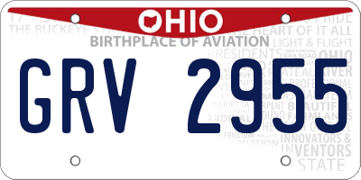 OH license plate GRV2955