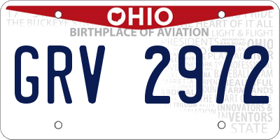 OH license plate GRV2972