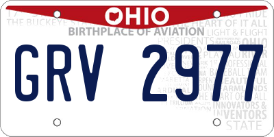 OH license plate GRV2977