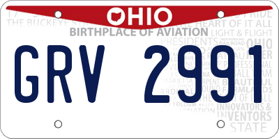 OH license plate GRV2991
