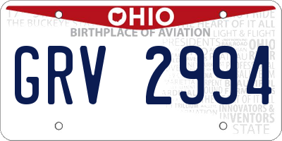 OH license plate GRV2994