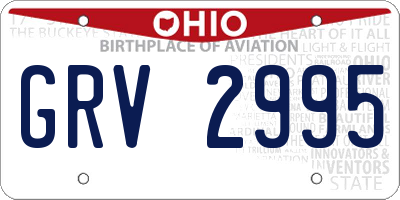 OH license plate GRV2995