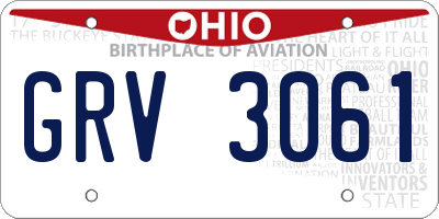 OH license plate GRV3061