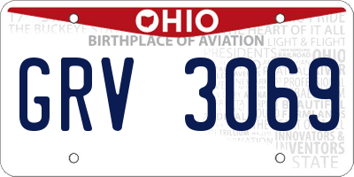 OH license plate GRV3069