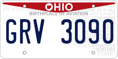 OH license plate GRV3090