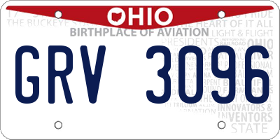 OH license plate GRV3096
