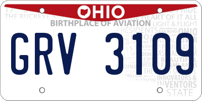 OH license plate GRV3109