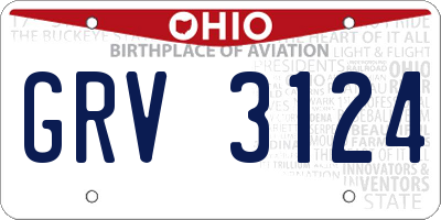 OH license plate GRV3124