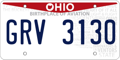 OH license plate GRV3130