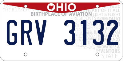 OH license plate GRV3132
