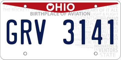 OH license plate GRV3141