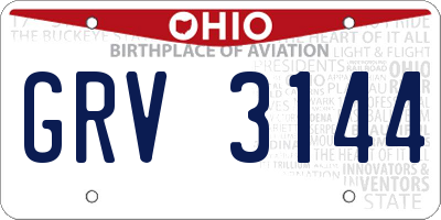 OH license plate GRV3144