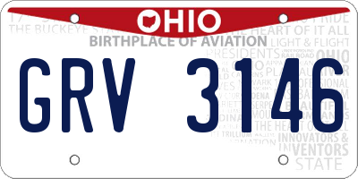 OH license plate GRV3146