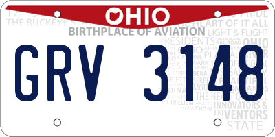 OH license plate GRV3148