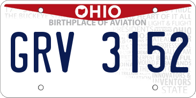 OH license plate GRV3152