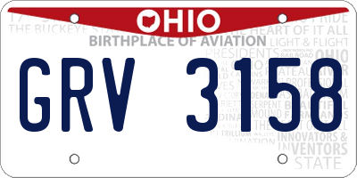 OH license plate GRV3158