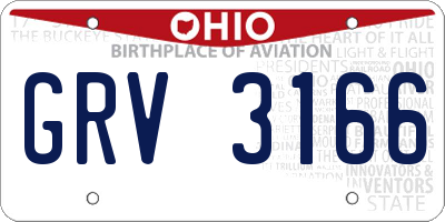 OH license plate GRV3166