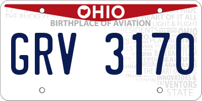 OH license plate GRV3170