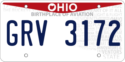 OH license plate GRV3172