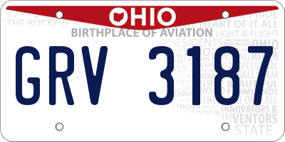 OH license plate GRV3187