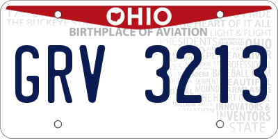 OH license plate GRV3213